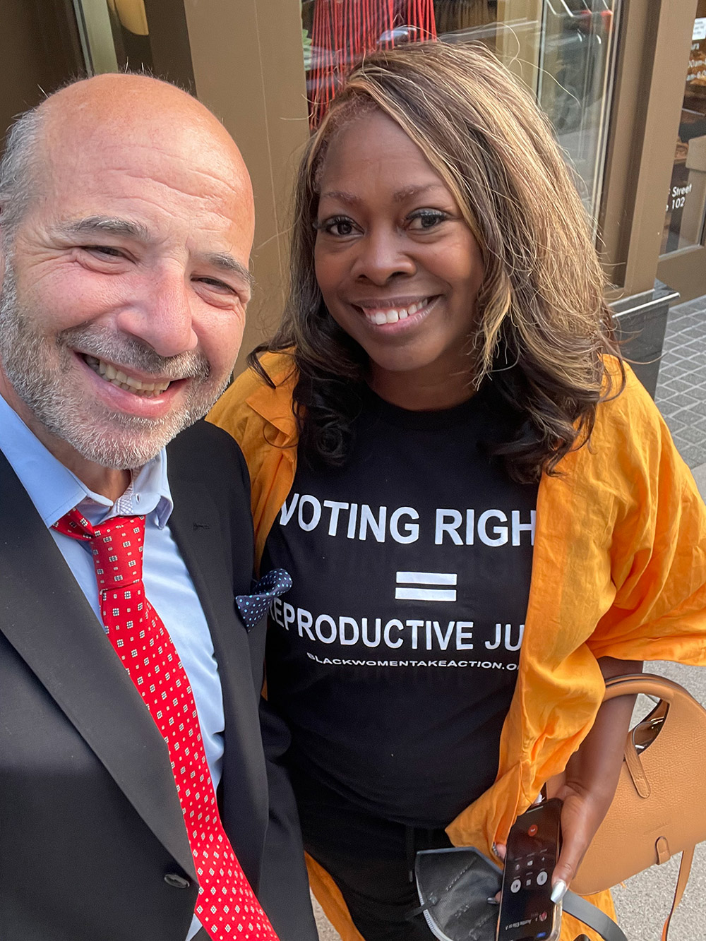 George and Black Votes Matter co-founder, LaTosha Brown, in Washington, D.C.